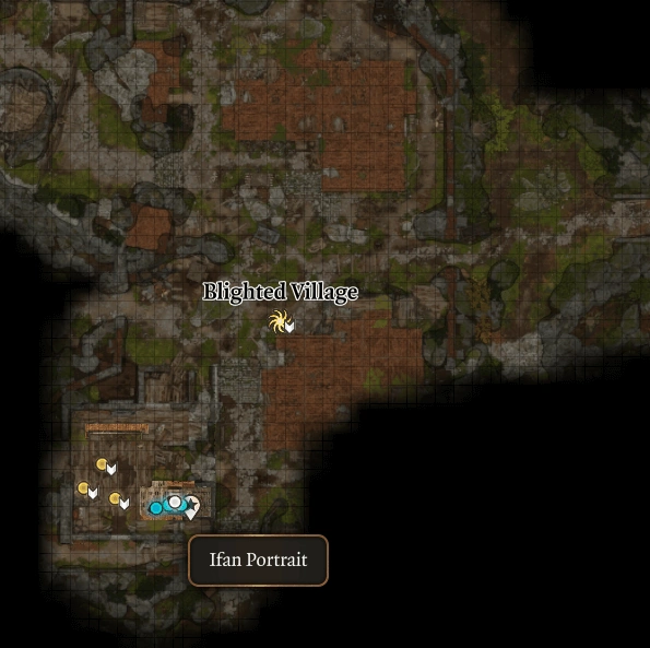 Портрет Ифана снизу на карте