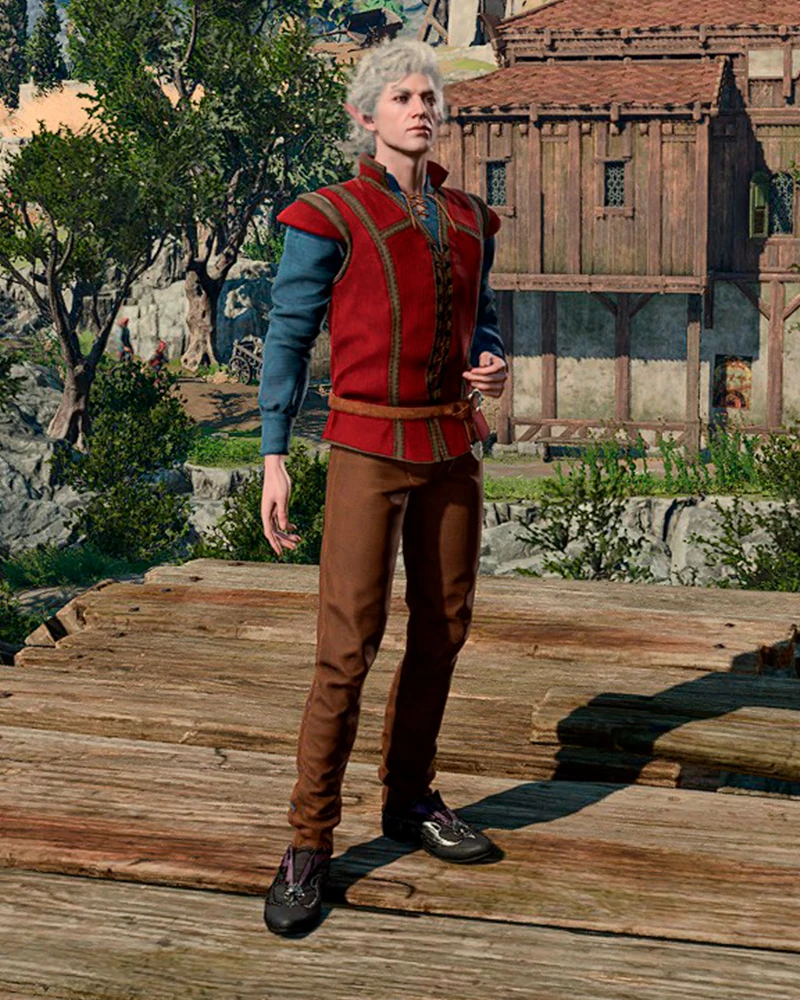 Удобный сине-красный наряд