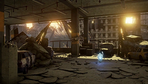 Центр разрушенного города