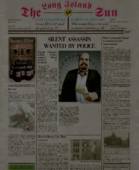 Пример газеты от Hitman: Blood Money