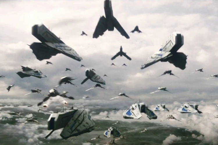 Пять дредноутов Альянса в сражении за Землю