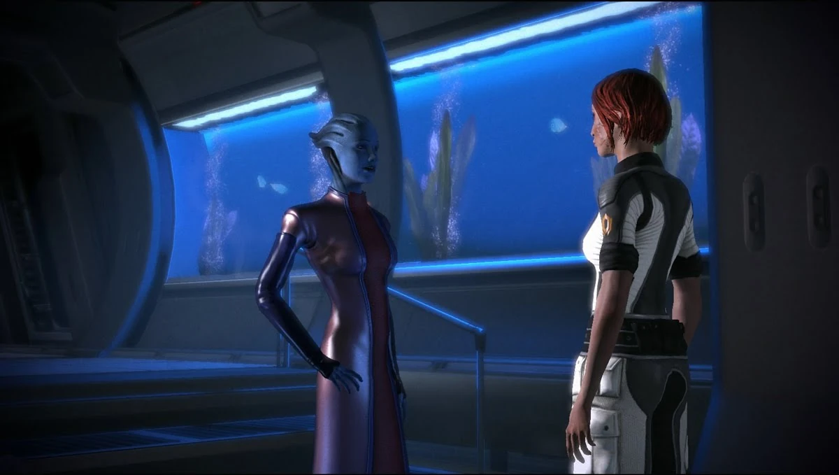 Лиара на Нормандии. Mass Effect 2