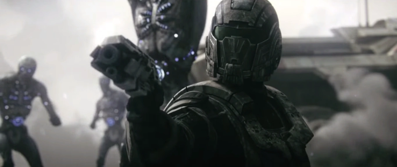 Солдат Альянса с M-27 «Ятаган»