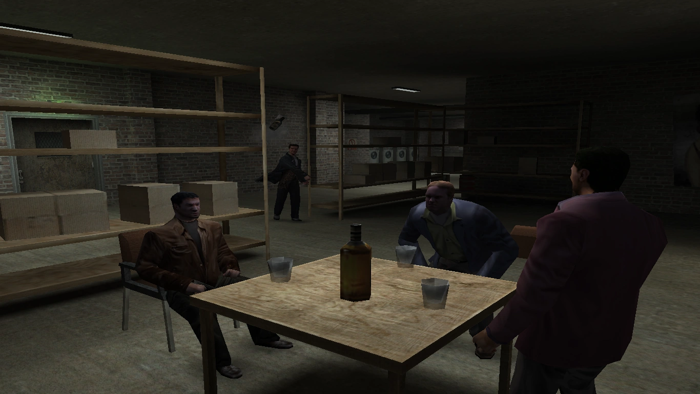 Макс кидает коктейль Молотова в бандитов