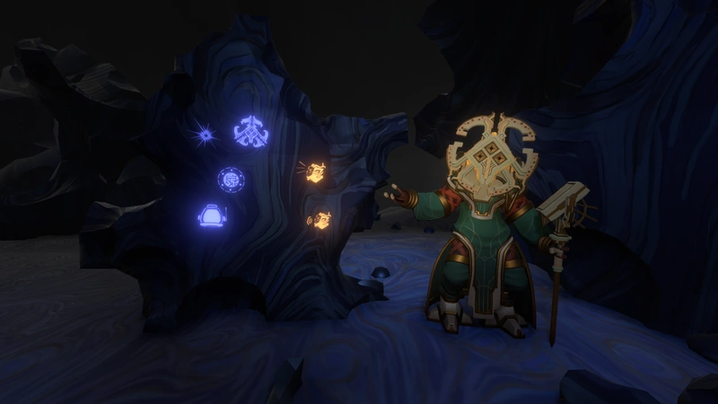 Соланум указывает рукой на языковые камни