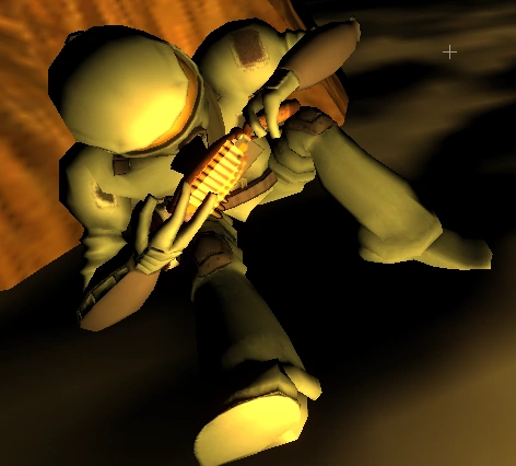 Дровосек играет на инструменте