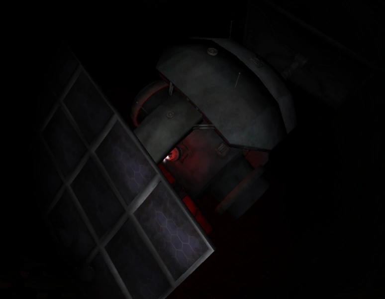 Сломанный спутник в пещере невесомости.