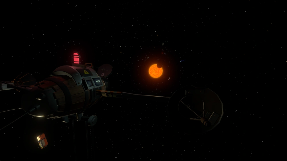 Незнакомец становится видимым; вид с орбиты Спутника Солнца