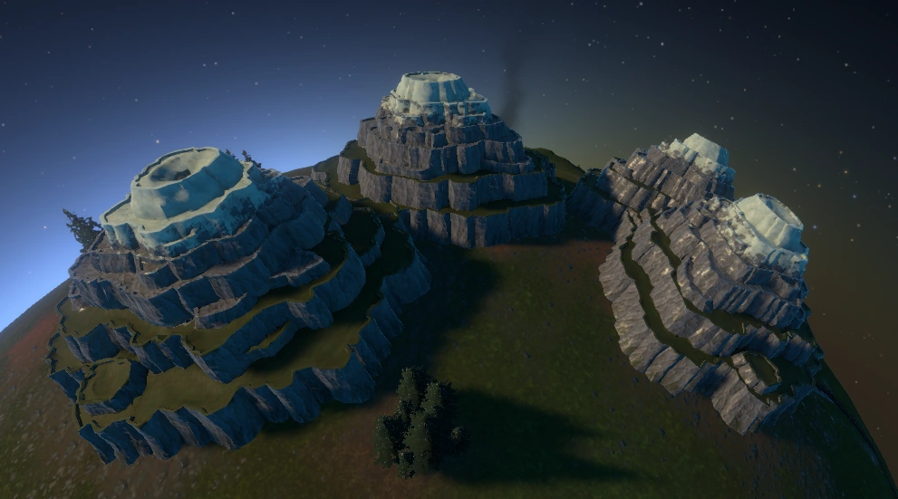 Небольшие гейзерные горы.