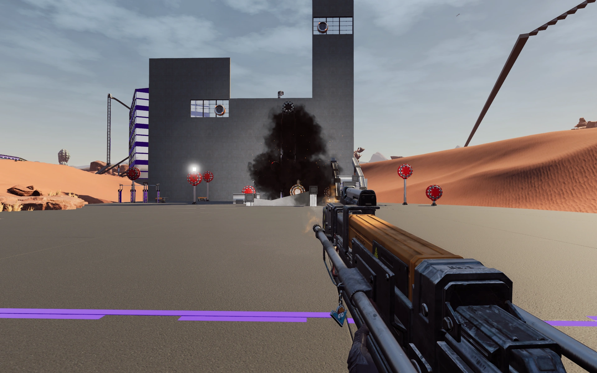 Попадание в мишень и, как следствие, взрыв нобелиска