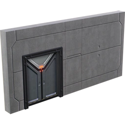 Бетонная стена с дверью сбоку