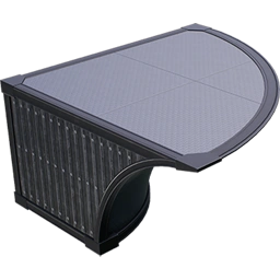 Четверть трубы из рифлёного металла (перевёрнутая, внешний угол)