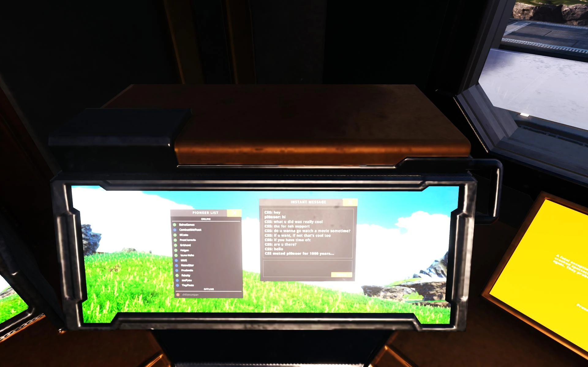 Экран с диалогом