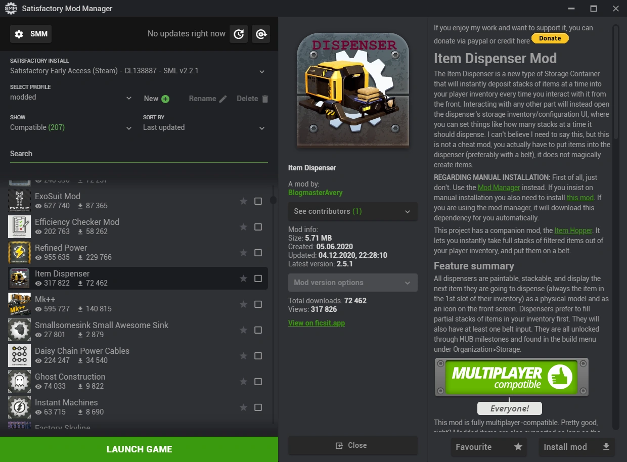 Satisfactory Mod Manager