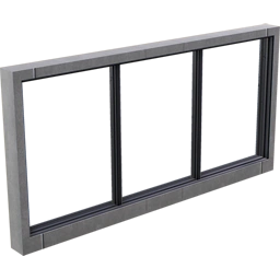 Бетонное окно с рамой