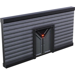 Стальная стена с дверью по центру