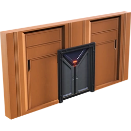 Стена с дверью по центру