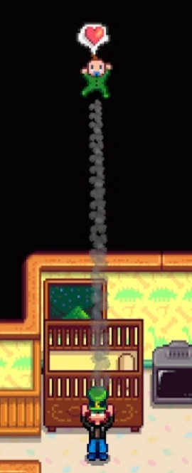 Дымовой след при подбрасывании ребенка