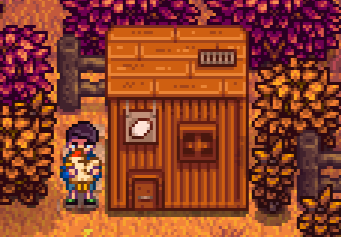 Шейн и Чарли у курятника за домом.