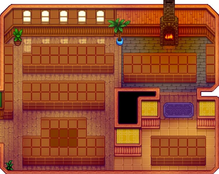 Интерьер музея с выделенными недоступными клетками