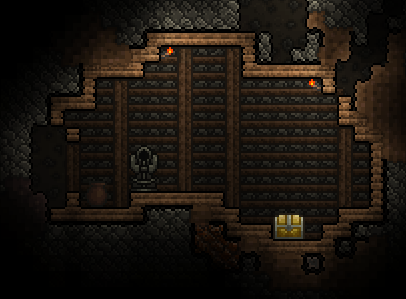 Деревянные балки в подземном доме-сокровищнице