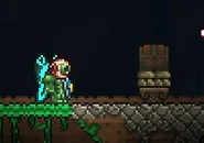 2. Ломаем два нижних слитка, ставим вместо них верстак, ломаем сундук