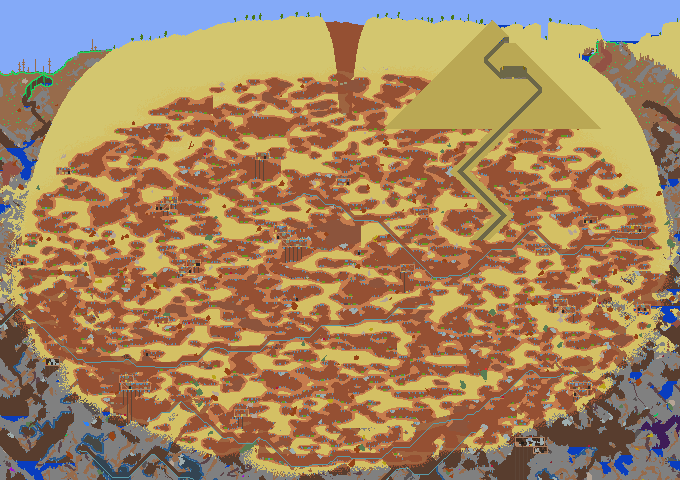 Подземная пустыня с  в редакторе карты. Обратите внимание на .