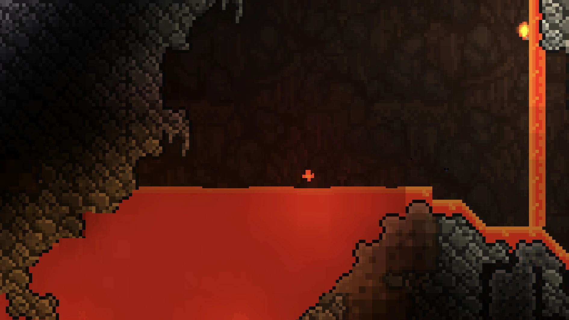 Немного лавы в пещере.