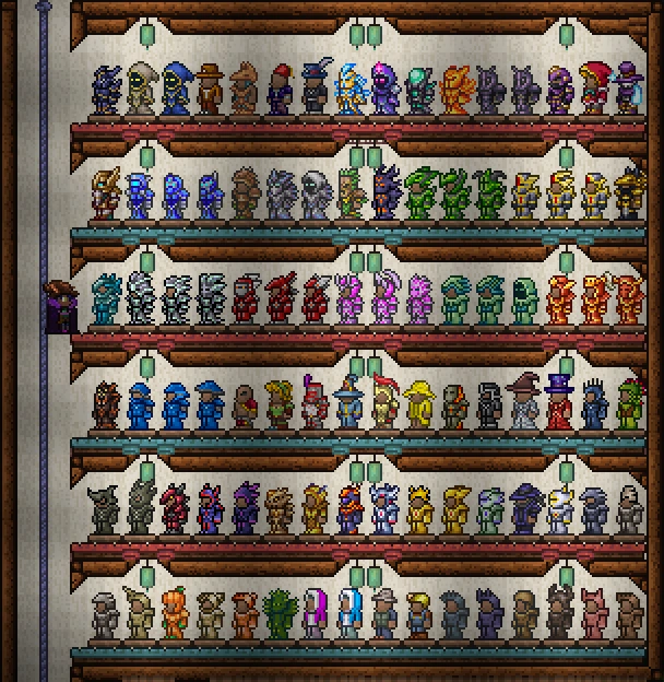 Вся существующая броня в версии 1.3.5.3 (Включая ту, что не даёт бонусов от сета и немного одежды).