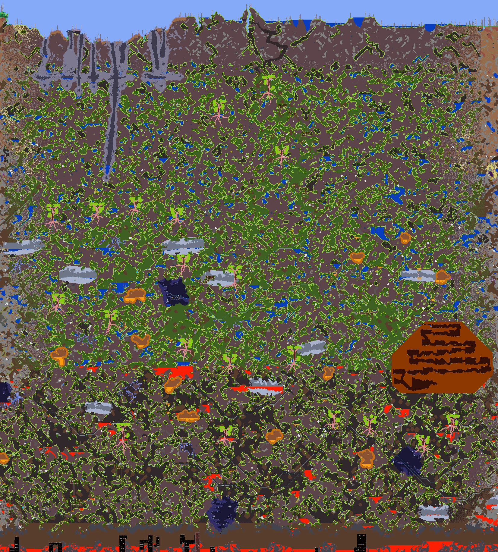 Карта с видом на Джунгли,  и .