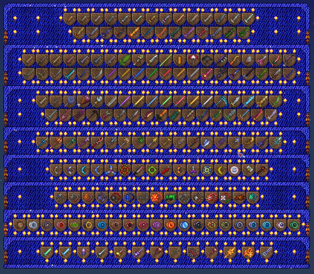Всё оружие воина из версии 1.4.4