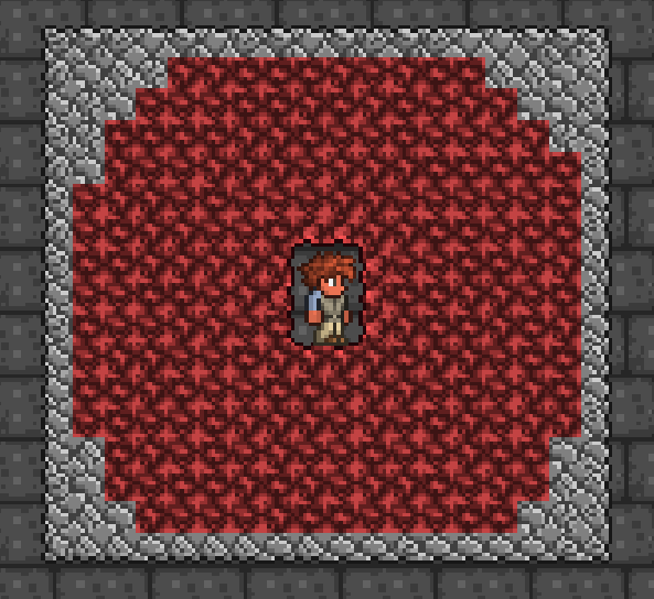 Область, на которой работают бросаемые порошки.