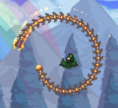 Ползоножка кружится вокруг персонажа