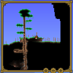 Громадное дерево на миникарте.