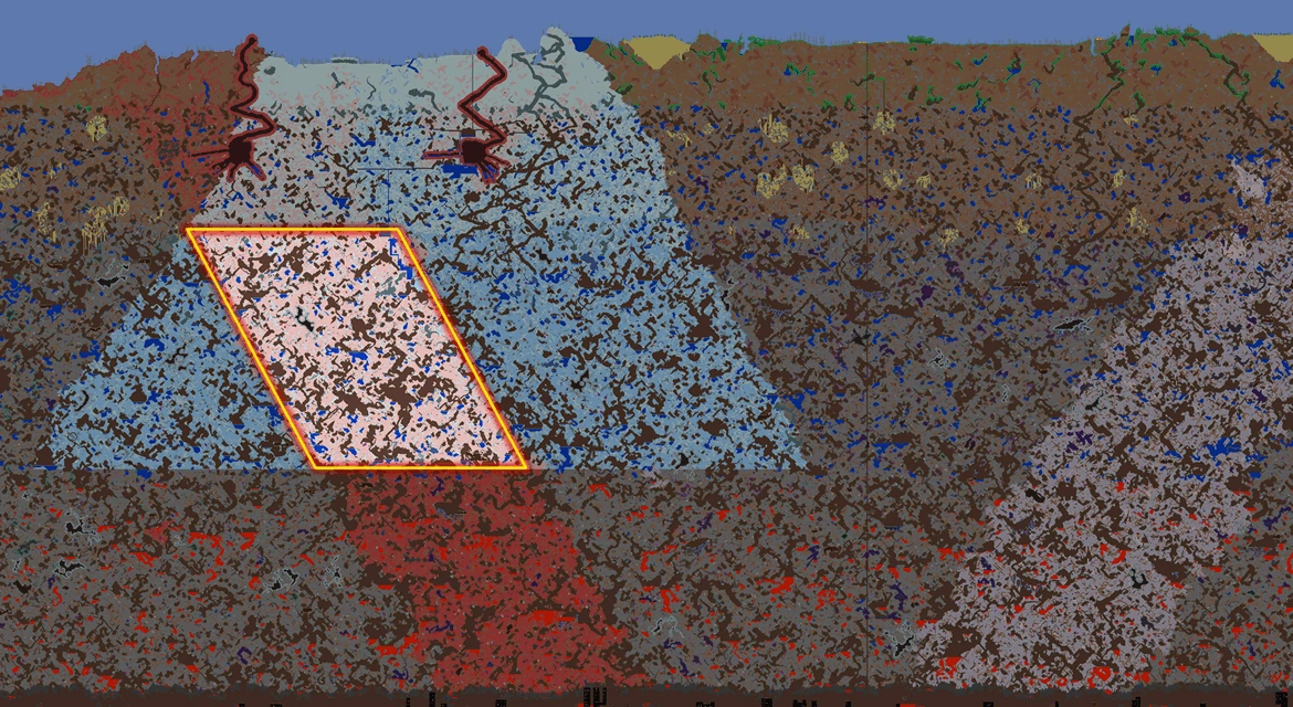 Подсвеченная область это то место, где можно  для получения Чешуйчатого трюфеля ( +  + ).