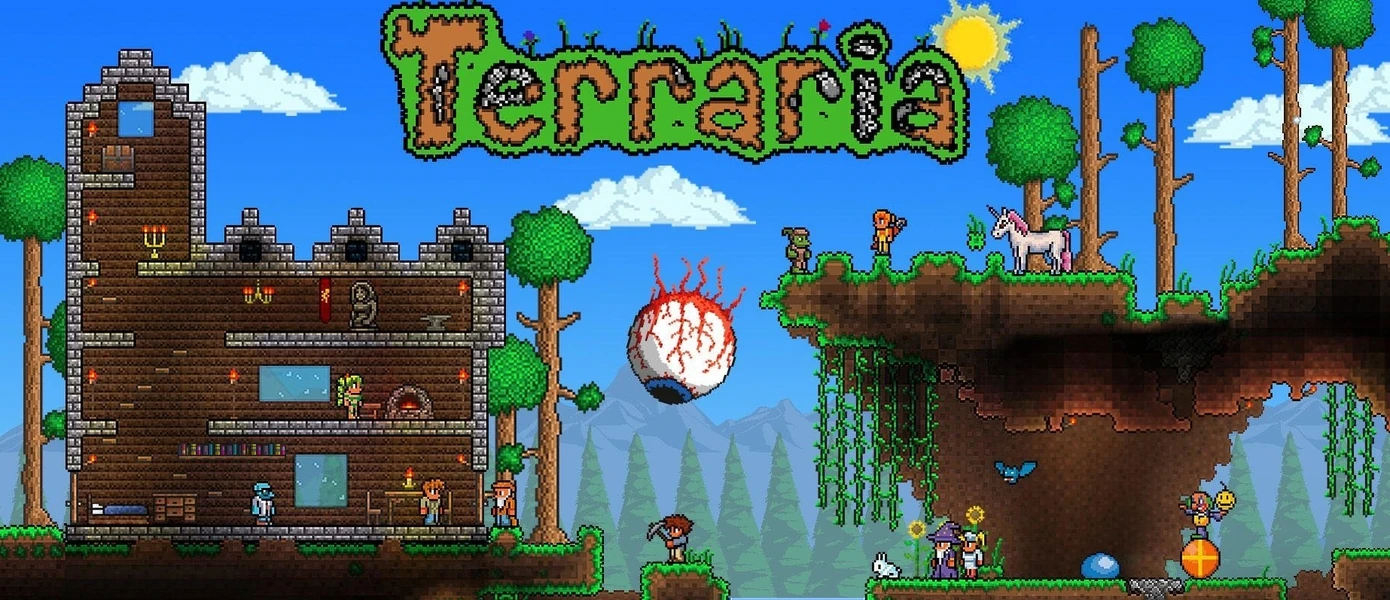 Старая заставка Terraria в магазинах на телефонах