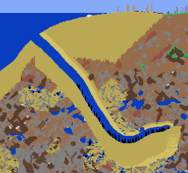 Пляж Флориды и океаническая пещера в одном Океане на левой стороне карты.