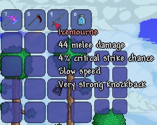 Ледяная скорбь в инвентаре игрока