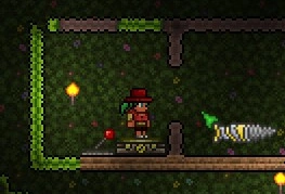 Постройте вот такую комнату по краям арены, чтобы Плантера не смогла нанести урон.