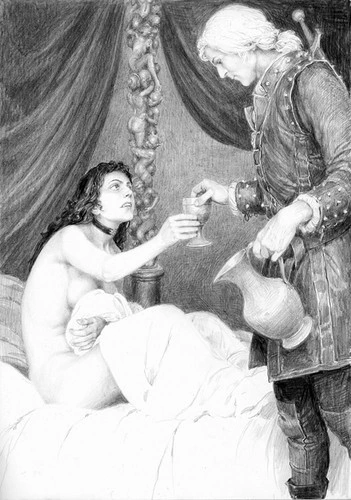 Йеннифэр и Геральт, иллюстрация Дениса Гордеева