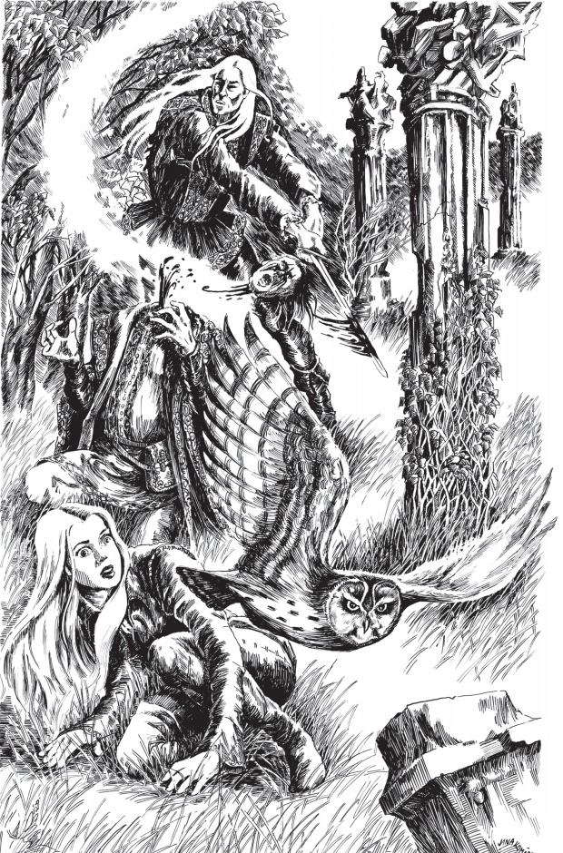 Геральт убивает Терранову, иллюстрация Яны Комарковой