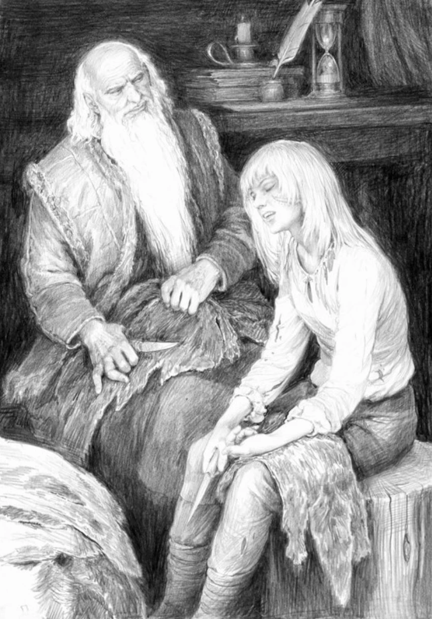 Цири и Высогота, иллюстрация Дениса Гордеева