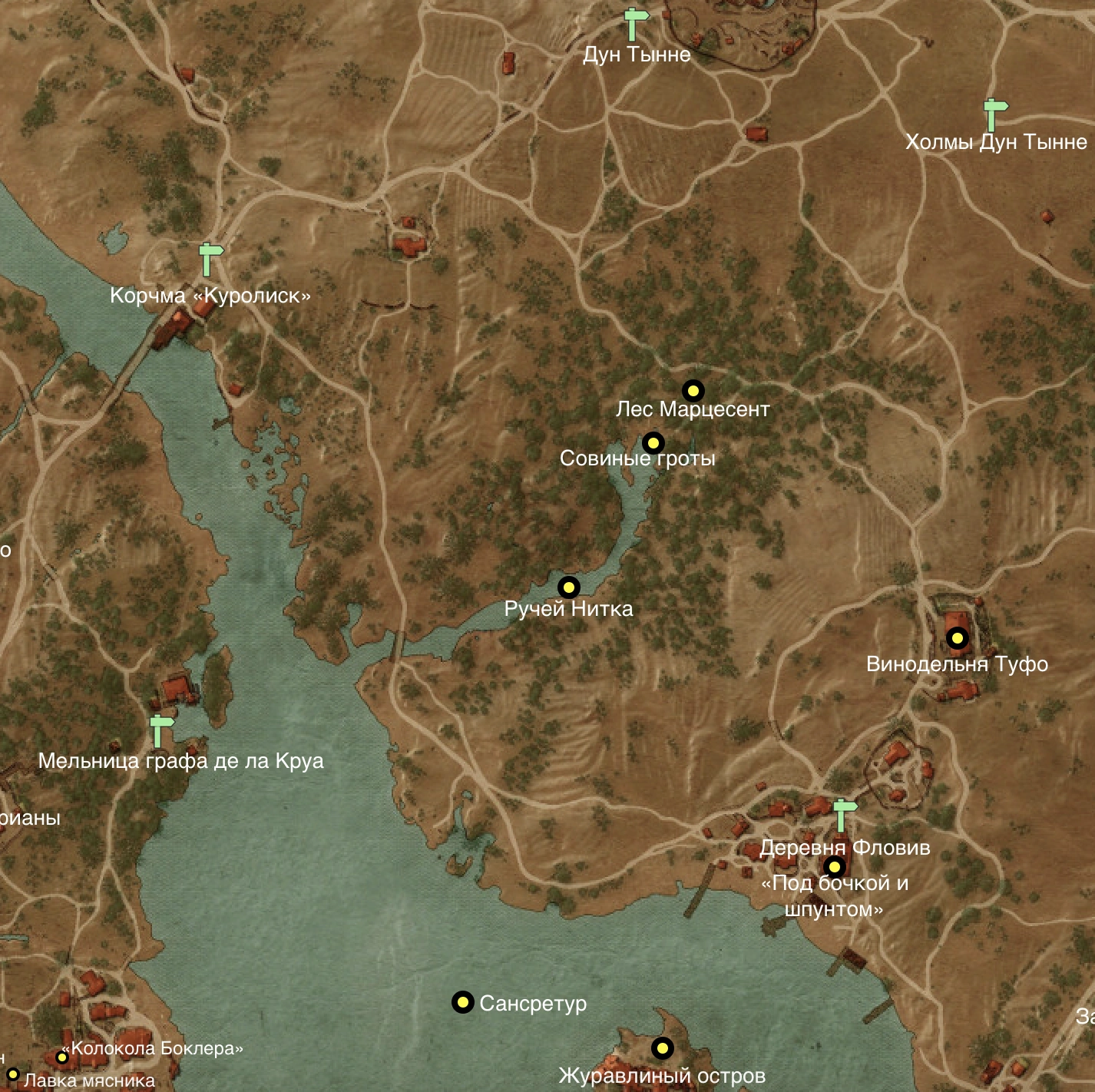 Пойма Сансретура карта 1
