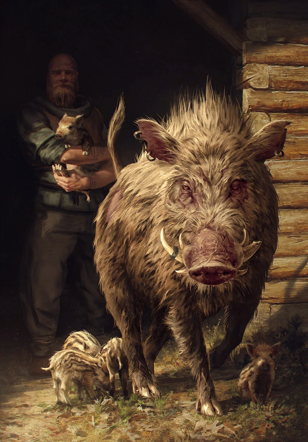 Огромный кабан,