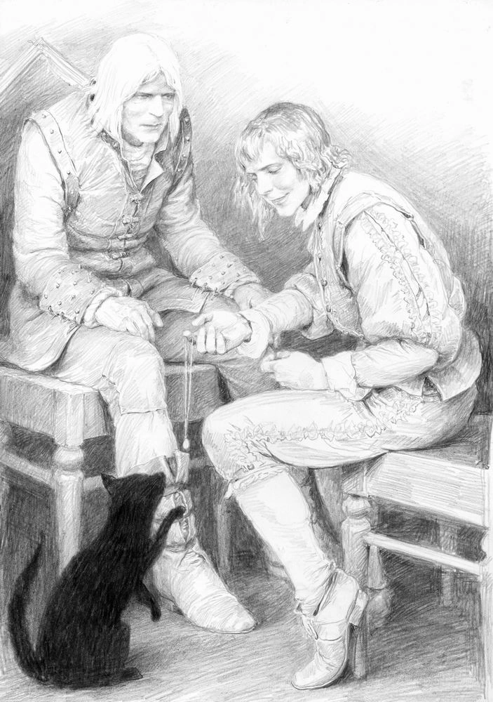 Геральт и Дегерлунд, иллюстрация Дениса Гордеева