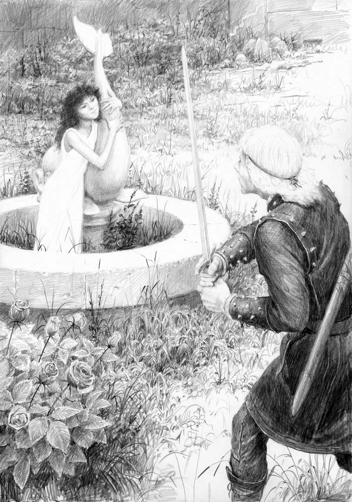 Геральт и Вереена, иллюстрация Дениса Гордеева