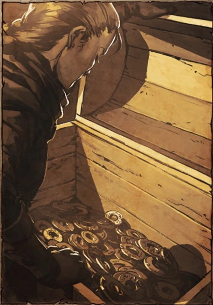 находит сундук с гульденами