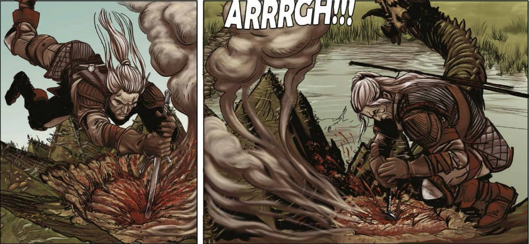 Геральт убивает дракопаху, «»