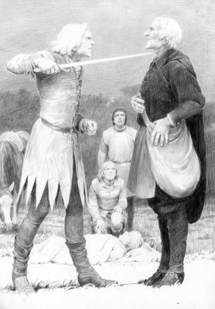 Геральт и Регис, иллюстрация Дениса Гордеева