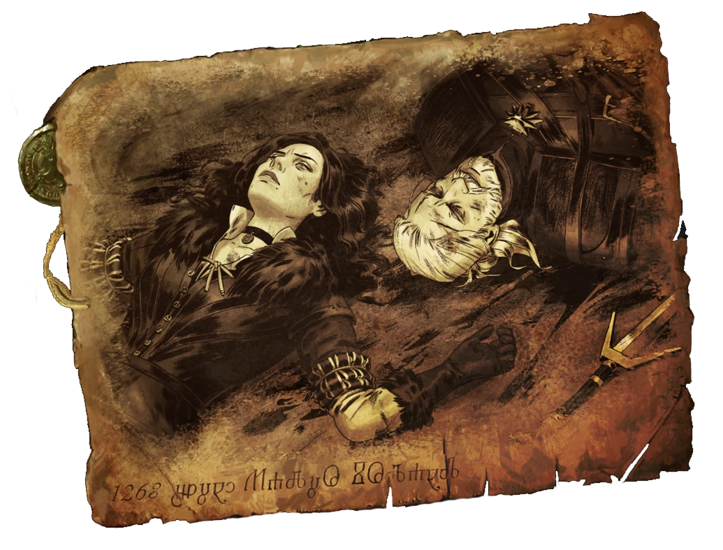 Геральт и Йеннифэр на Острове Яблонь,